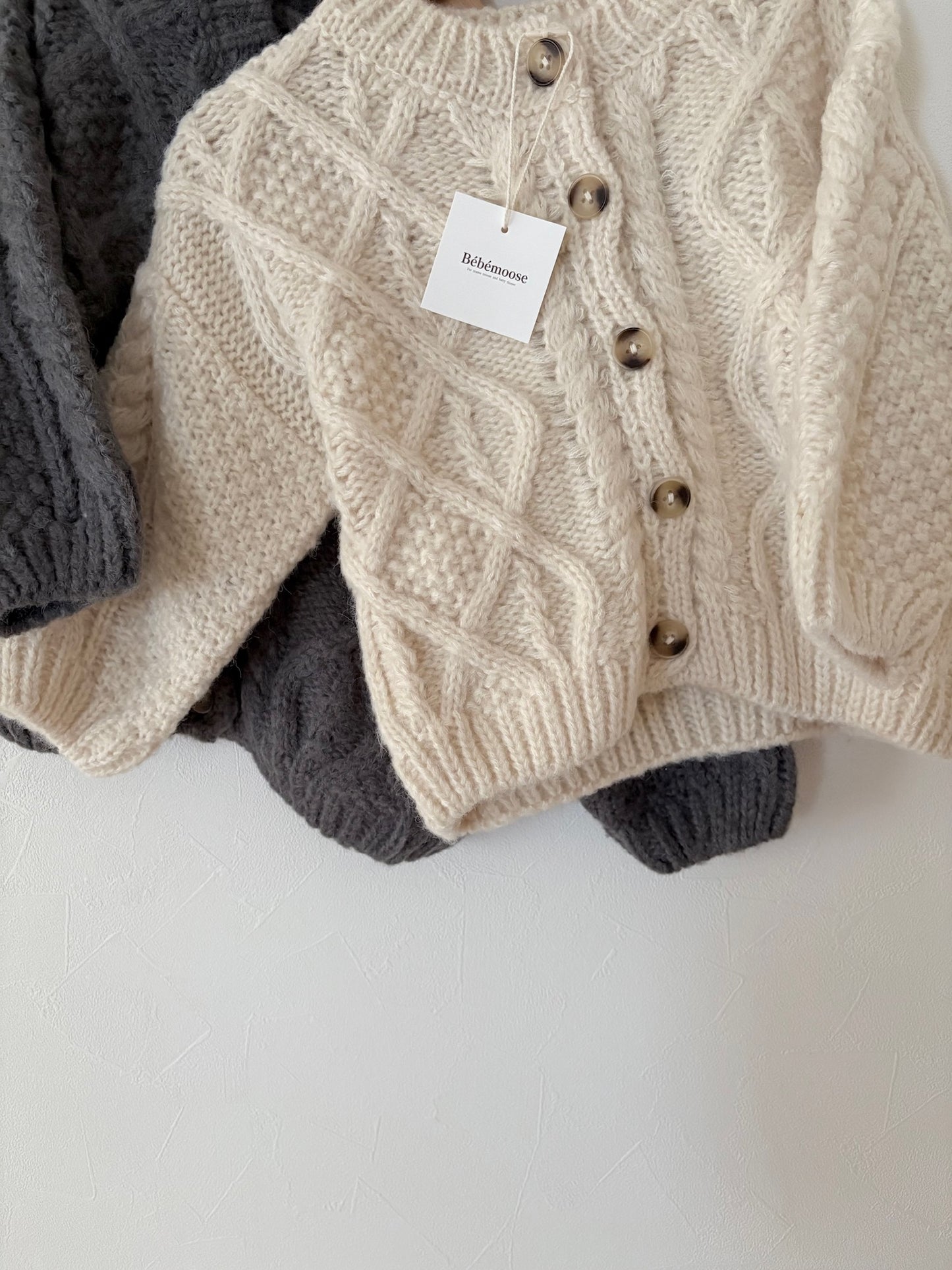 Chunky cotton cardigan【vanilla】
