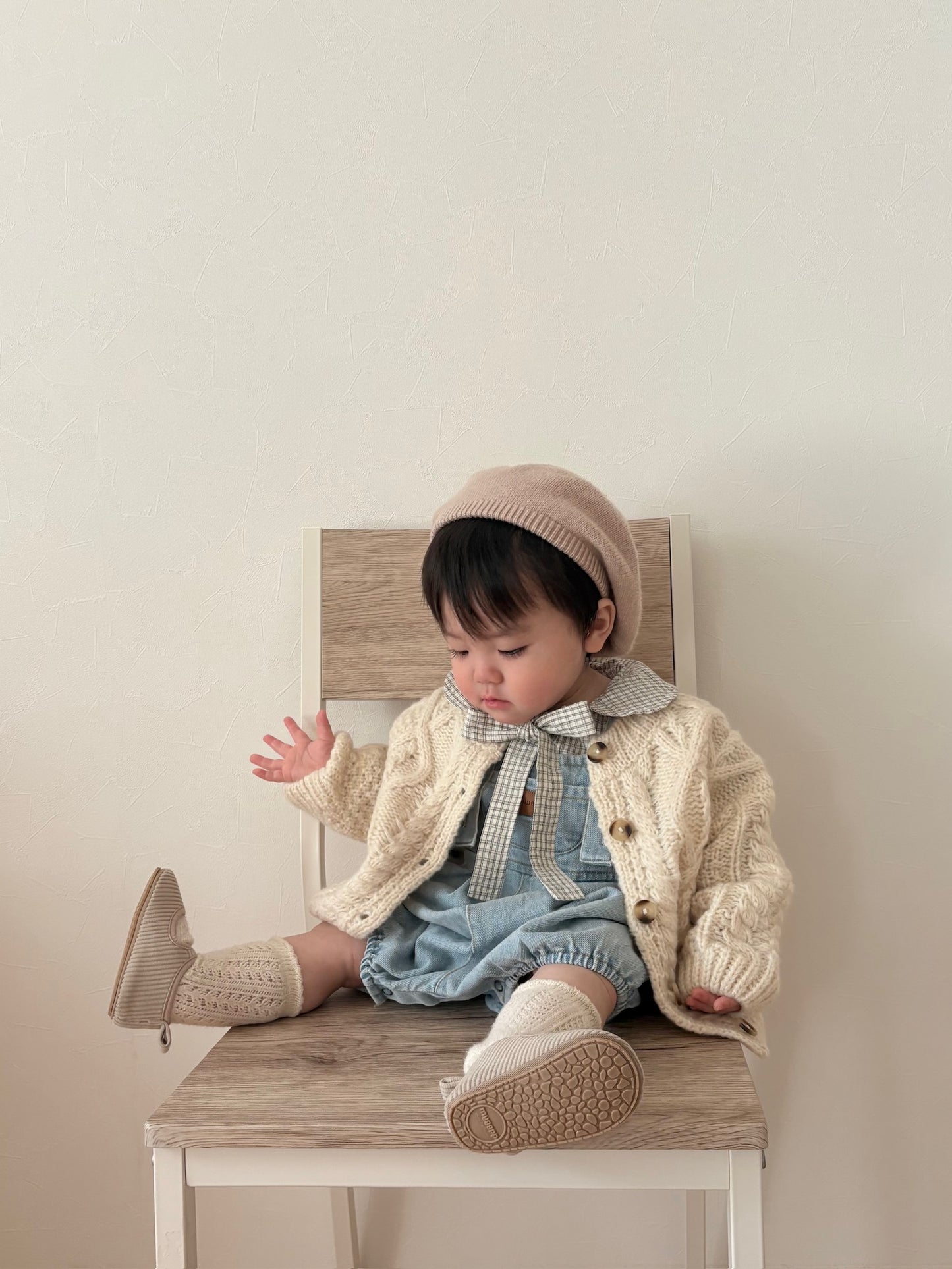 Chunky cotton cardigan【vanilla】