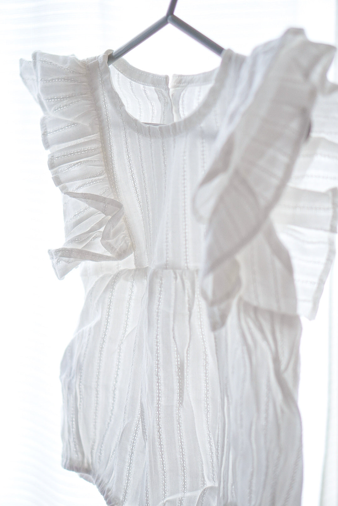 White waffle rompers