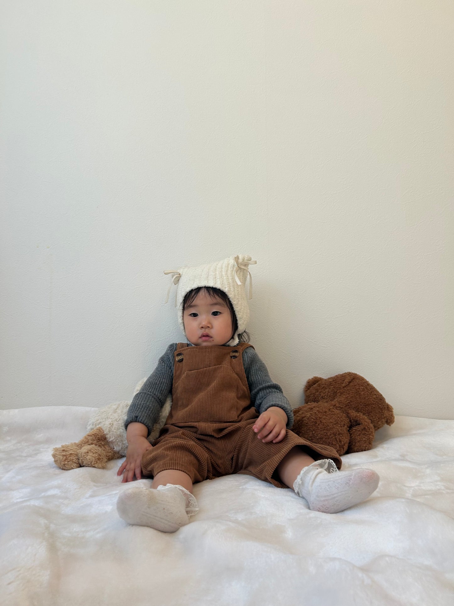 Peluche salopette -Caramel