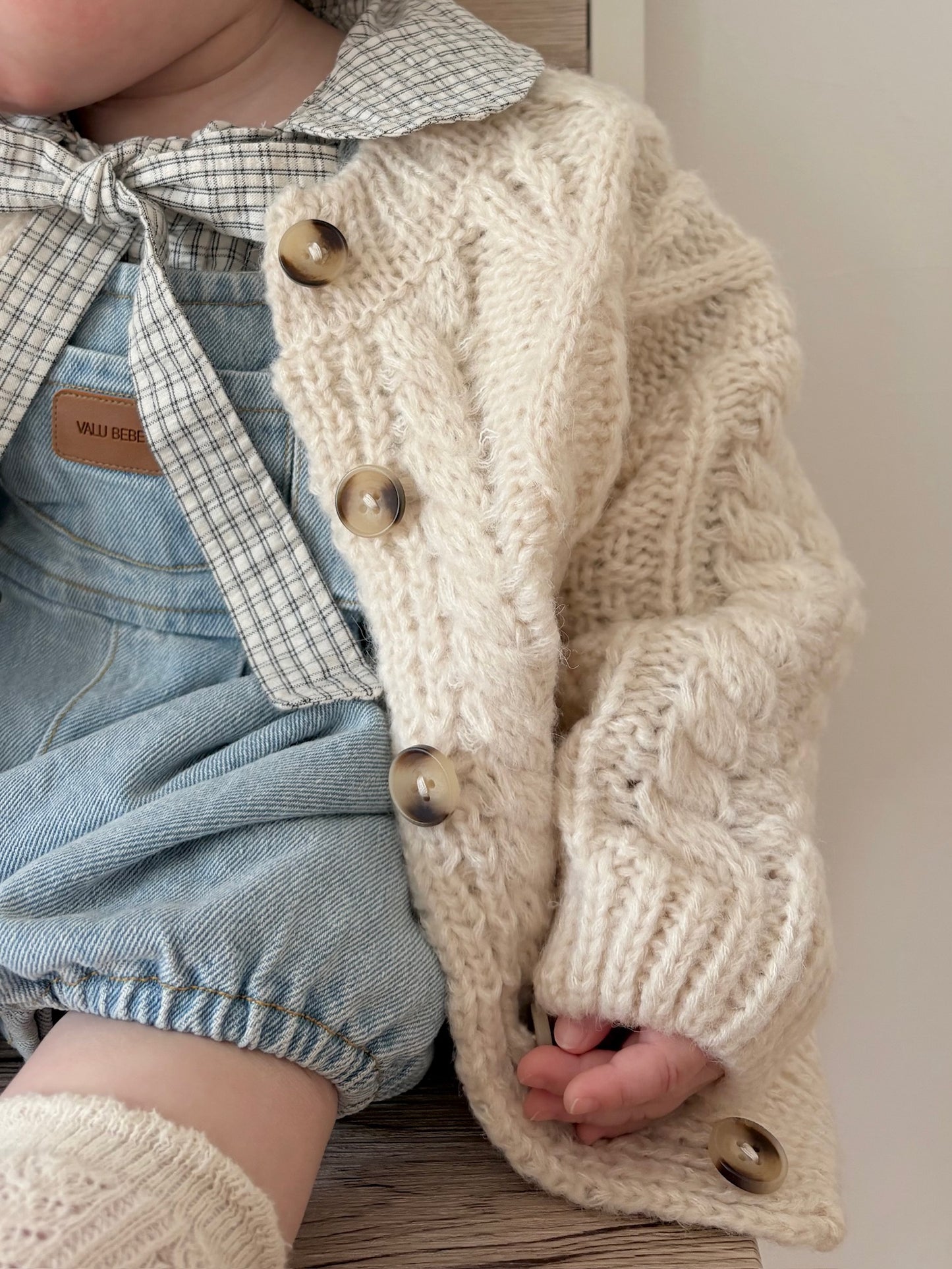 Chunky cotton cardigan【vanilla】