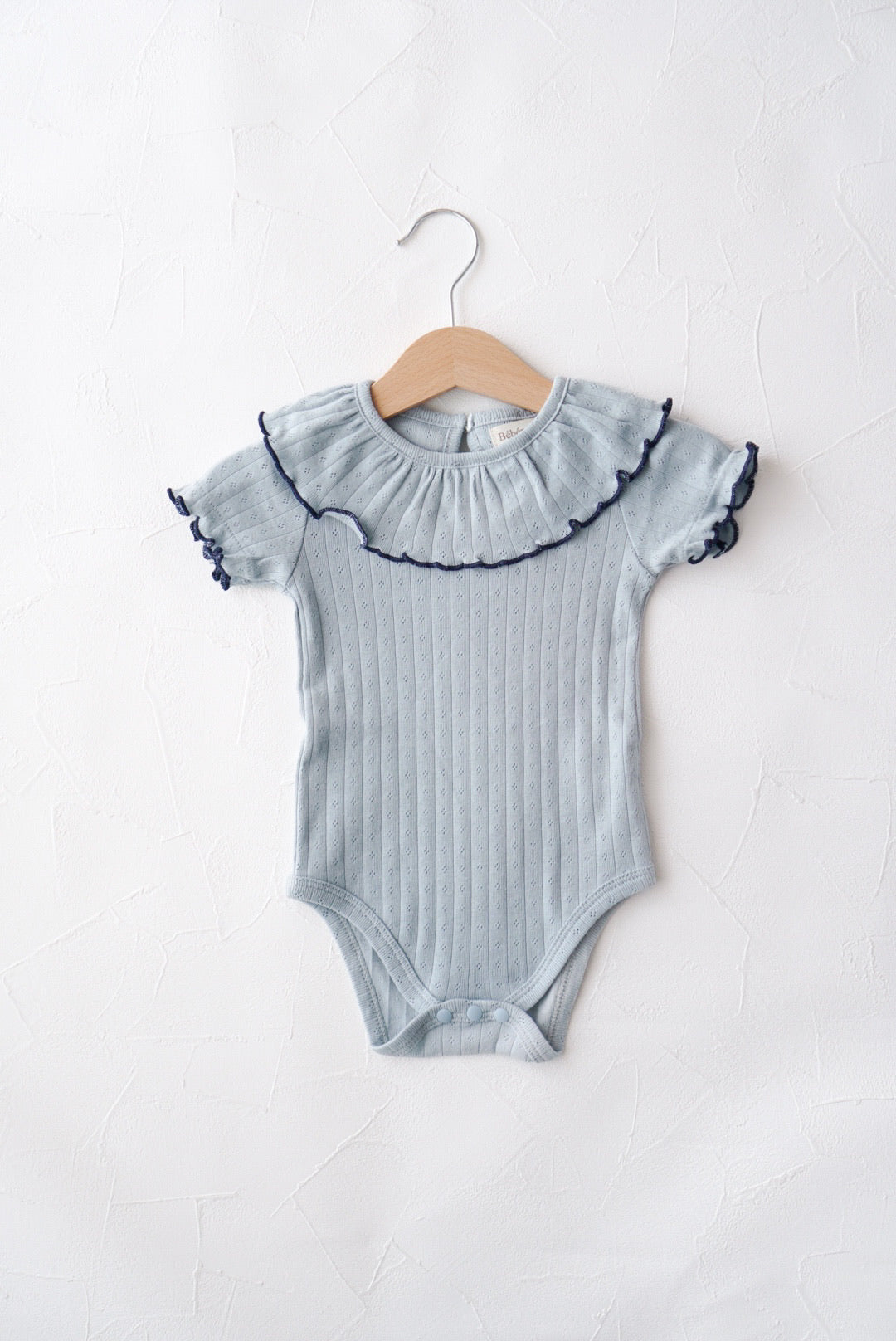 〖NEW〗Ruffly cotton rompers -Blueberry pop