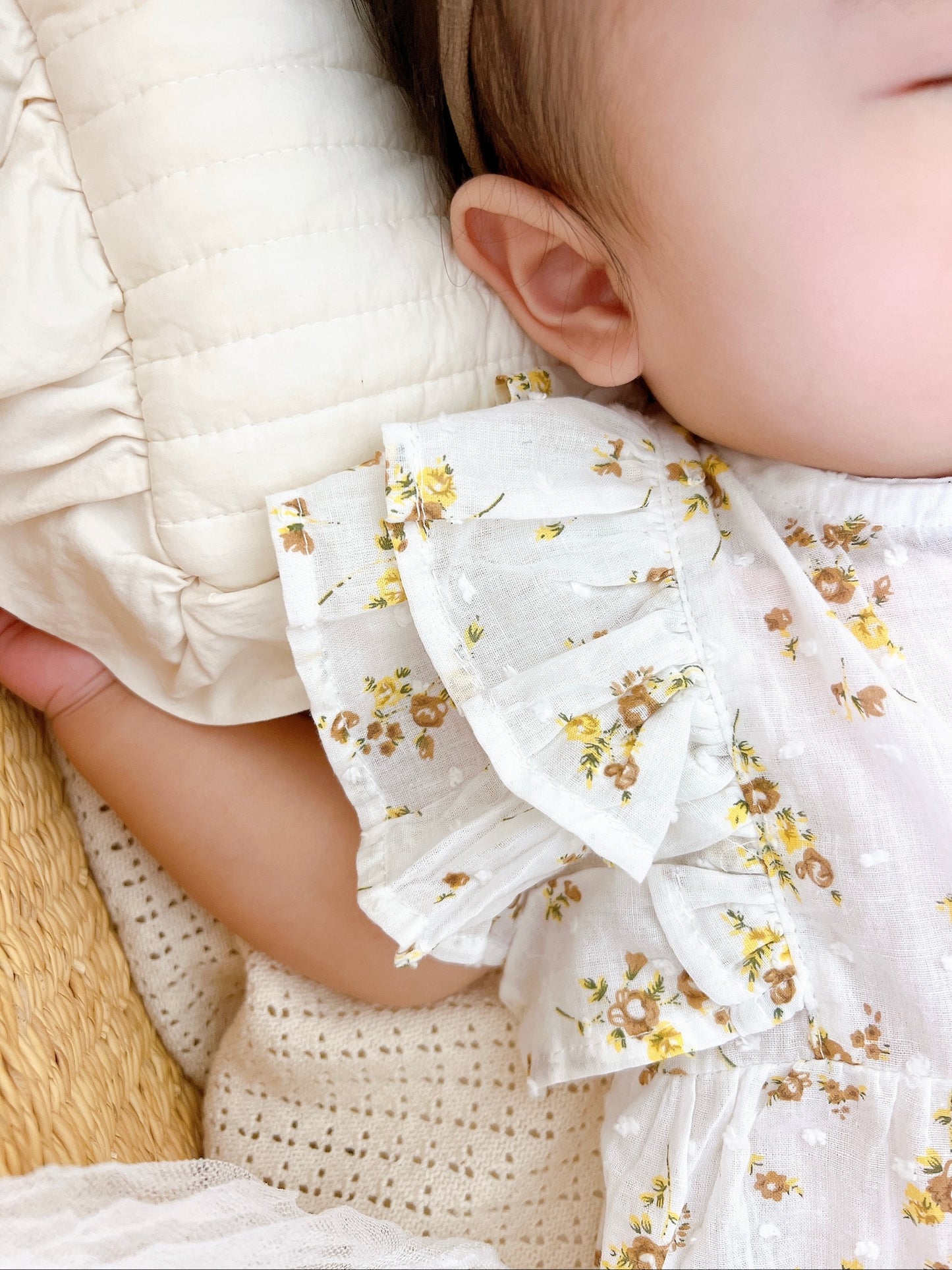 Fluffy flower rompers