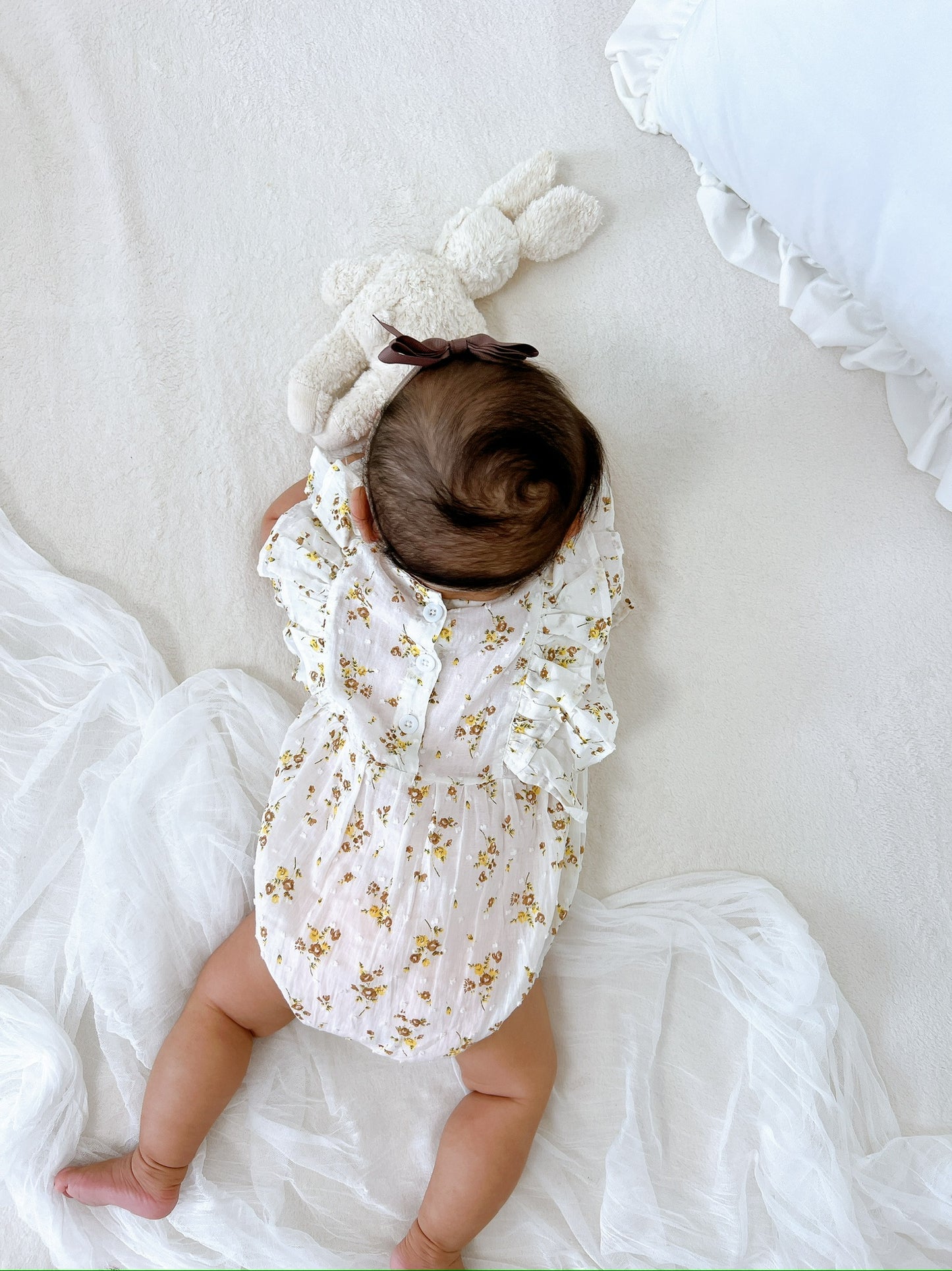 Fluffy flower rompers