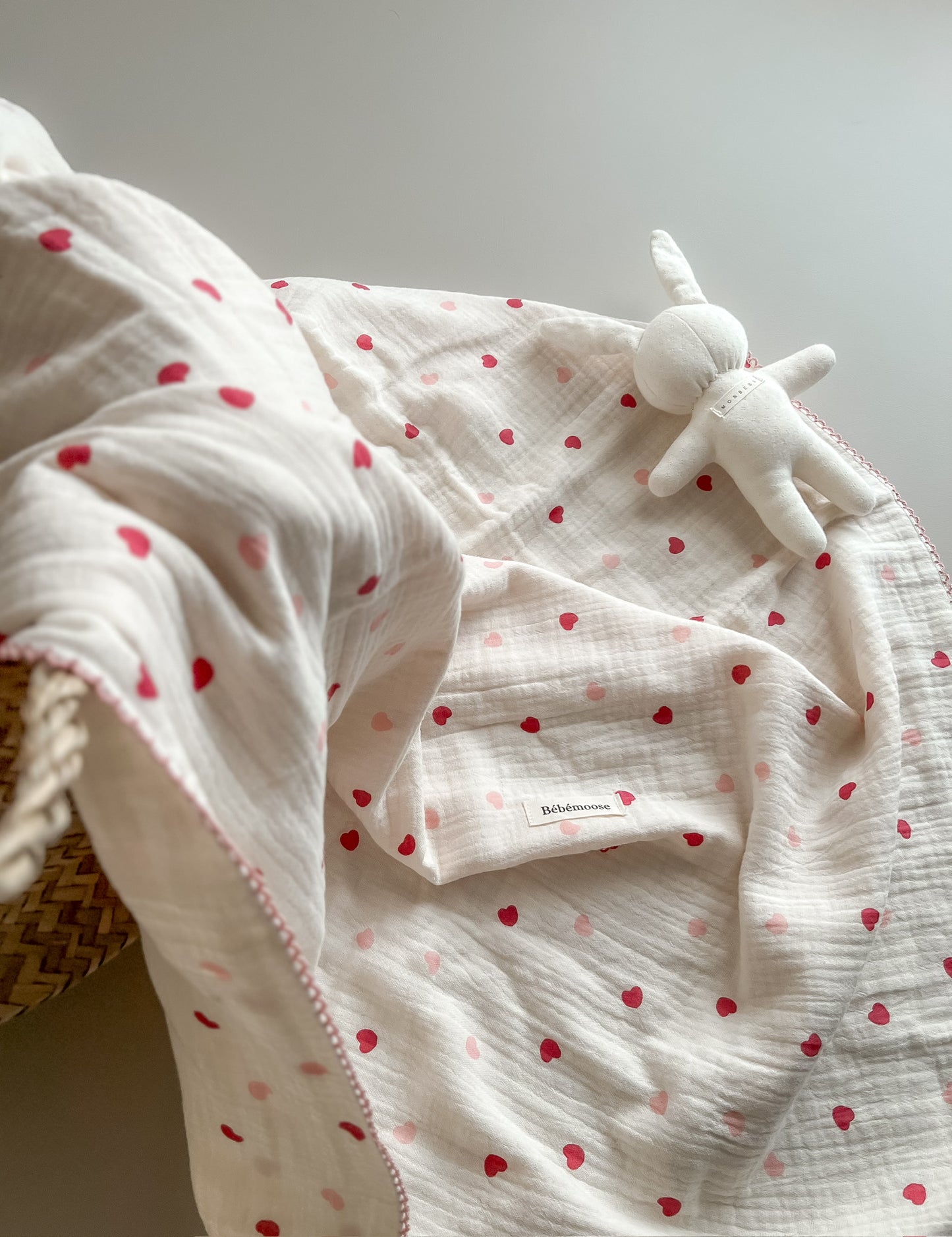 【NEW】Velvet Heart- Organic cozy blanket/4重ガーゼ