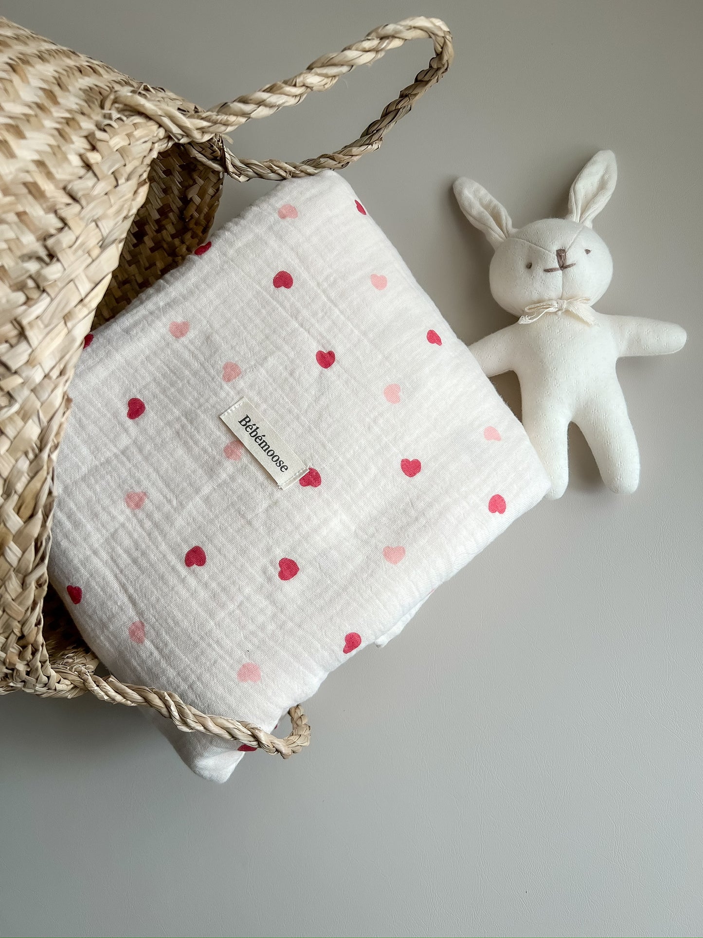 【NEW】Velvet Heart- Organic cozy blanket/4重ガーゼ