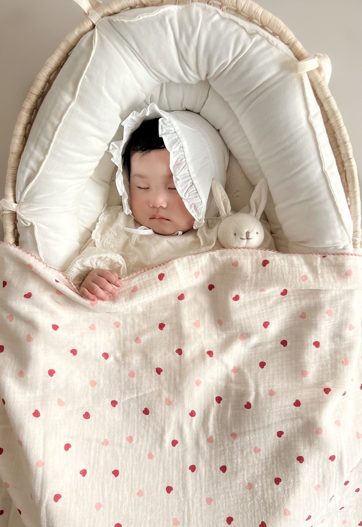 【NEW】Velvet Heart- Organic cozy blanket/4重ガーゼ
