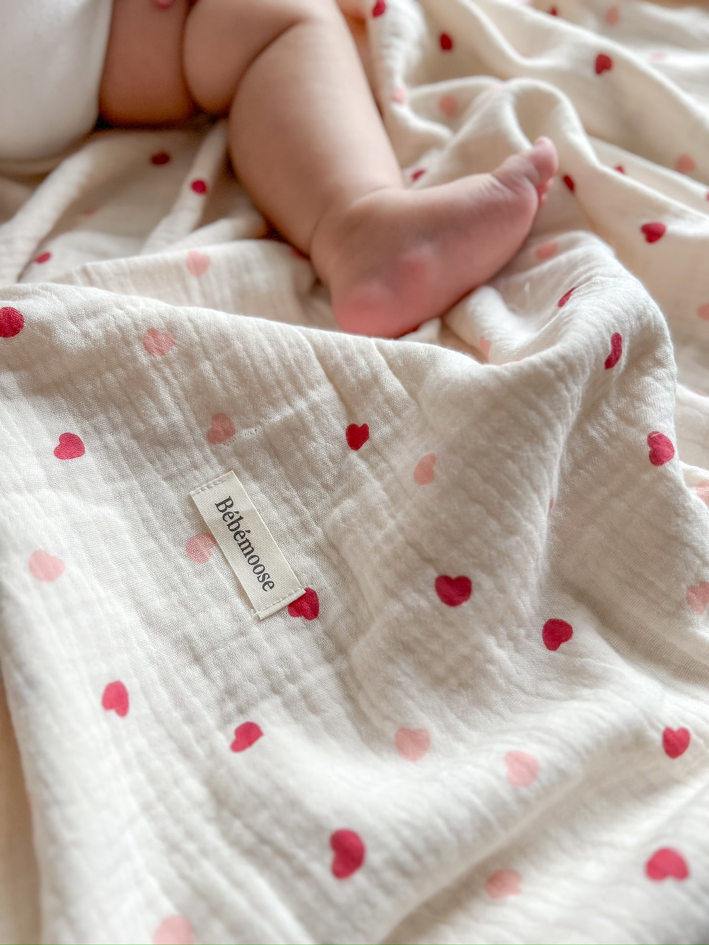 【NEW】Velvet Heart- Organic cozy blanket/4重ガーゼ